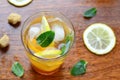 Lemon iced tea with mint Royalty Free Stock Photo