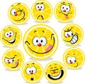 Lemon icon cartoon with funny faces Royalty Free Stock Photo