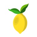 Lemon Icon. Food with Healthy Fats and Oils. Cartoon Vector Illustration