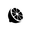 Lemon icon. Lime silhouette. Citrus slice vector illustration.