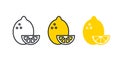 Lemon icon. Linear color icon, contour, shape, outline. Thin line. Modern minimalistic design. Vector set. Illustrations Royalty Free Stock Photo
