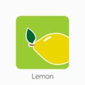 Lemon icon simple flat vector illustration. Fresh lemon sign