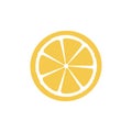 lemon icon. yellow fresh citrus fruits. Lemon slice icon on white background vector Illustration Royalty Free Stock Photo