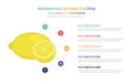 Lemon infographic template concept with five points list and various color with clean modern white background - vector