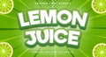 Lemon juice 3d editable text effect Template Royalty Free Stock Photo