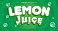 Lemon Juice 3d editable text effect Template Royalty Free Stock Photo