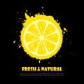 Lemon juice splash vector icon