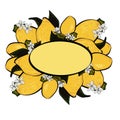 Lemon juicy oval frame Royalty Free Stock Photo