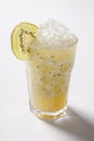 Lemon and kiwi in cold cocktail. mojito with lemon and kiwi Royalty Free Stock Photo