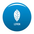 Lemon leaf icon blue