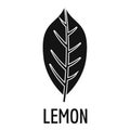 Lemon leaf icon, simple black style