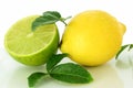 lemon with leaves Royalty Free Stock Photo