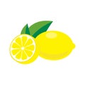 Lemon with leaves Royalty Free Stock Photo