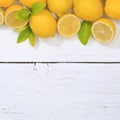 Lemon lemons fruits square copyspace top view