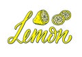 Lemon lettering with doodle drawn fruit