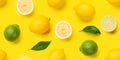 Lemon and lime citrus seamless backdrop texture Royalty Free Stock Photo