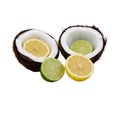 Lemon lime coconut Royalty Free Stock Photo