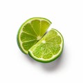 lemon lime isolate ,white background - generative Ai illustration Royalty Free Stock Photo