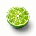 lemon lime isolate ,white background - generative Ai illustration