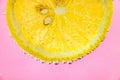 Lemon and lime drop in fizzy sparkling water, juice Royalty Free Stock Photo