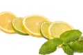 Lemon and lime mixed slices Royalty Free Stock Photo