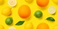 Lemon, lime and orange citrus seamless backdrop texture Royalty Free Stock Photo