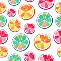 Lemon lime orange and grapefruit slices background.