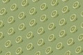 Lemon Lime slices pattern on light green color background Royalty Free Stock Photo