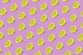 Lemon Lime Slices Pattern On Light Pink Color Background
