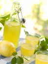 Lemon liqour (limoncello) Royalty Free Stock Photo