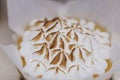 Lemon Meringue Cupcake. close up view. bakery concept