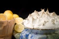 Lemon meringue pie with basket Royalty Free Stock Photo