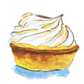 Lemon meringue watercolor food