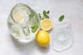 Lemon mint  and water  refreshing cocktail still life Royalty Free Stock Photo