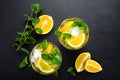 Lemon mojito cocktail with mint