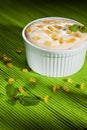 Lemon mousse with lemon candy Royalty Free Stock Photo