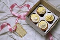 Lemon muffins cupcakes with butter cream