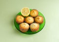 Lemon muffins set on plate