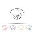 Lemon multi color style icon. Simple thin line, outline vector of tea icons for ui and ux, website or mobile application