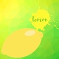 Lemon on a multi-colored polygonal art background