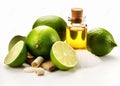 bottle organic skincare treatment body spa oil lemon natural lime. Generative AI.