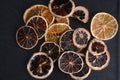 lemon and orange dehydrated and dried for use in drinks and sweets