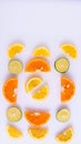 Lemon,orange,lime slices on a white background,isolated,creative layout Royalty Free Stock Photo