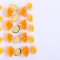 Lemon,orange,lime slices on a white background,isolated,creative layout Royalty Free Stock Photo