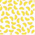 Lemon and orange seamless pattern. Tropical fruits pattern Royalty Free Stock Photo