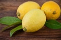 Lemon over Wooden background