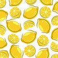 Lemon pattern background set. Collection icon lemons. Vector