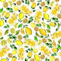 Lemon pattern, with jars and leaves. Designed for teatowel, wrapping paper, tableclothes or jam jar packaging.