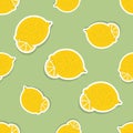 Lemon pattern. Seamless texture with ripe lemons