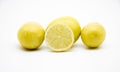 Lemon peel or lemon twist on white background, close up Royalty Free Stock Photo